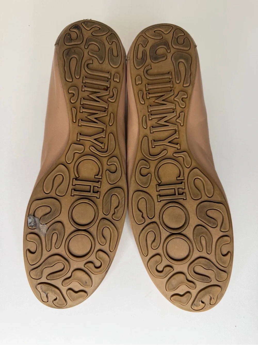 Jimmy Choo London Nude Beige Bow Ballet Flat Women’s Size 40 US 9 Made in Spain